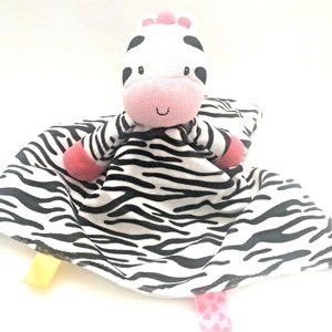 Taggies Zebra Pink Black Lovey Security Blanket